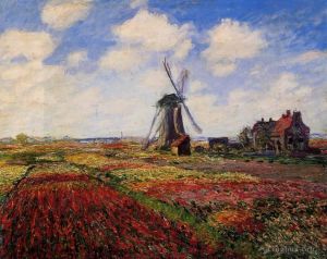 Artist Claude Monet's Work - Field of Tulips in Holland