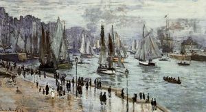 Artist Claude Monet's Work - Fishing Boats Leaving the Port of Le Havre