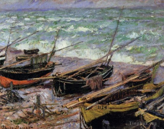 Claude Monet Oil Painting - Fishing Boats