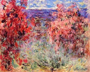 Artist Claude Monet's Work - Flowering Trees near the Coastcirca