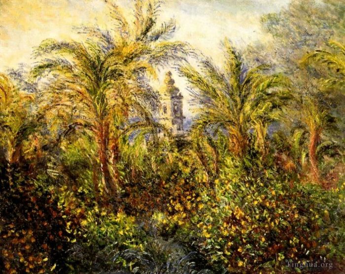 Claude Monet Oil Painting - Garden in Bordighera Morning Effect