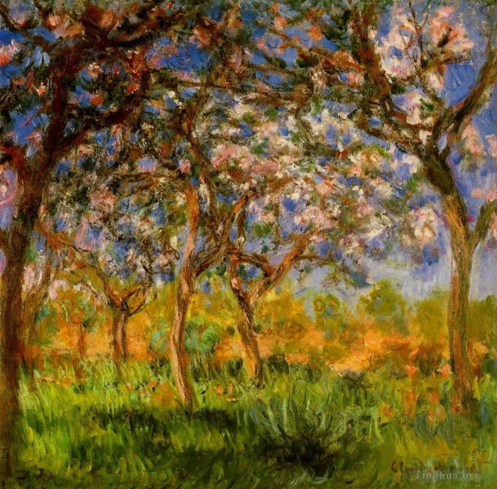 Claude Monet Oil Painting - Giverny in Springtime