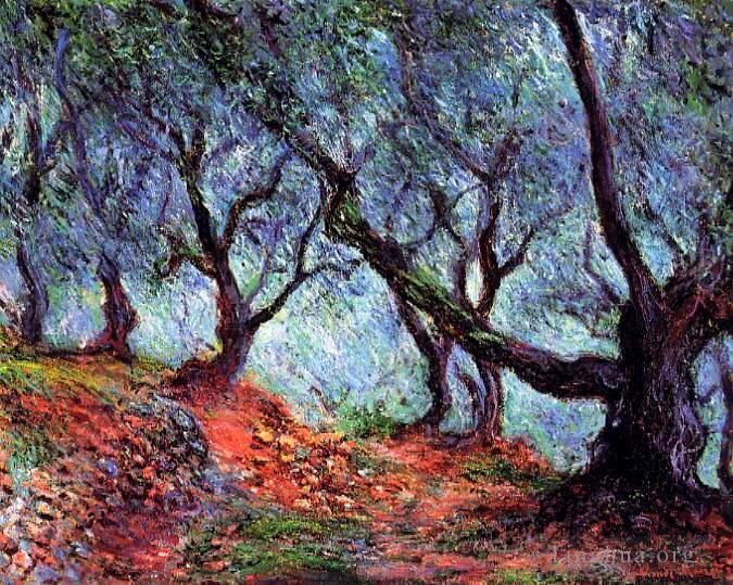 Claude Monet Oil Painting - Grove of Olive Trees in Bordighera
