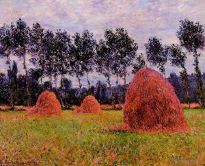 Artist Claude Monet's Work - Haystacks Overcast Day