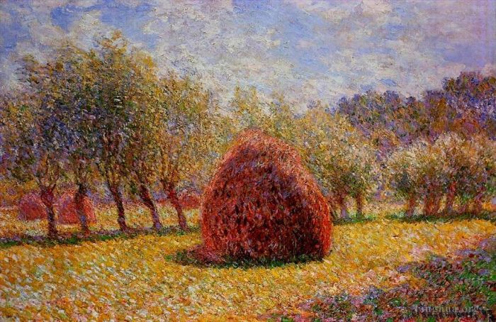 Claude Monet Oil Painting - Haystacks at Giverny 1895
