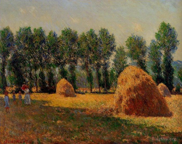 Claude Monet Oil Painting - Haystacks at Giverny