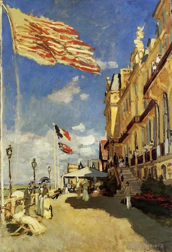 Claude Monet Oil Painting - Hotel des Roches Noires Trouville