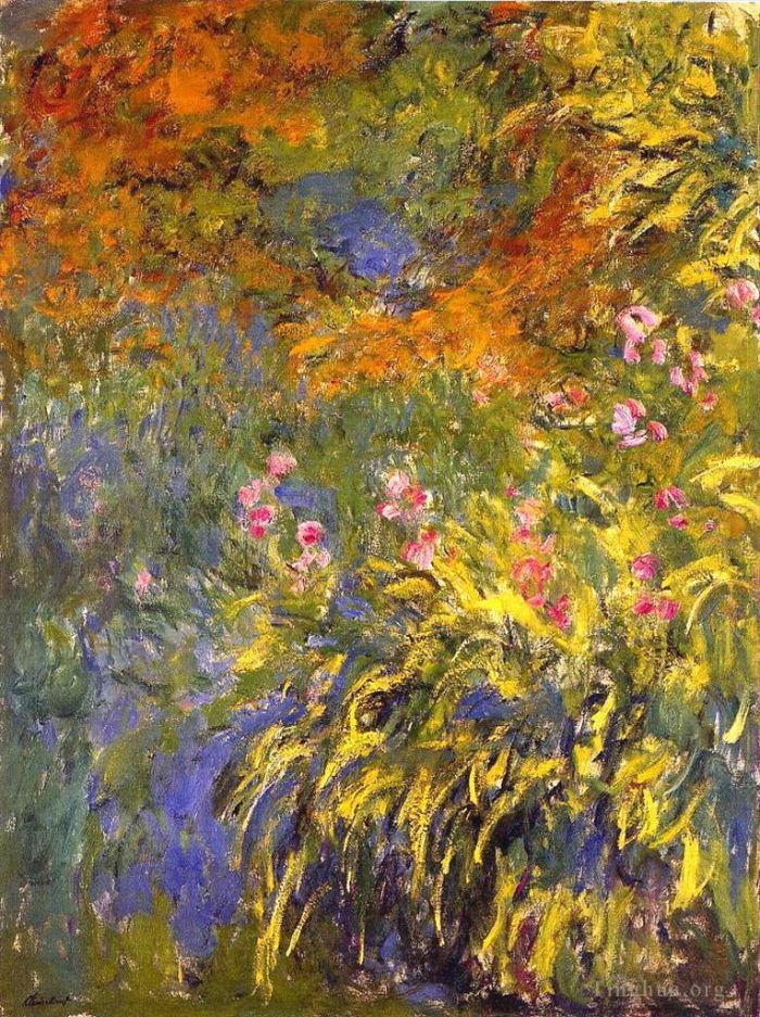 Claude Monet Oil Painting - Irises
