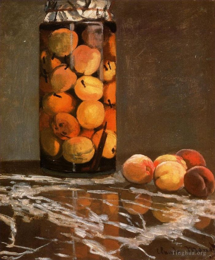Claude Monet Oil Painting - Jar of Peaches