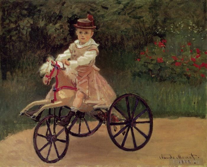 Claude Monet Oil Painting - Jean Monet on His Horse Tricycle