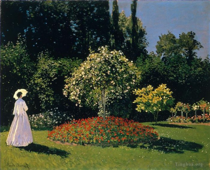 Claude Monet Oil Painting - Jeanne-Marguerite Lecadre in the Garden (Woman in the Garden Sainte-Adresse)
