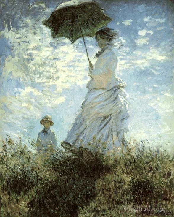 Claude Monet Oil Painting - La Promenade