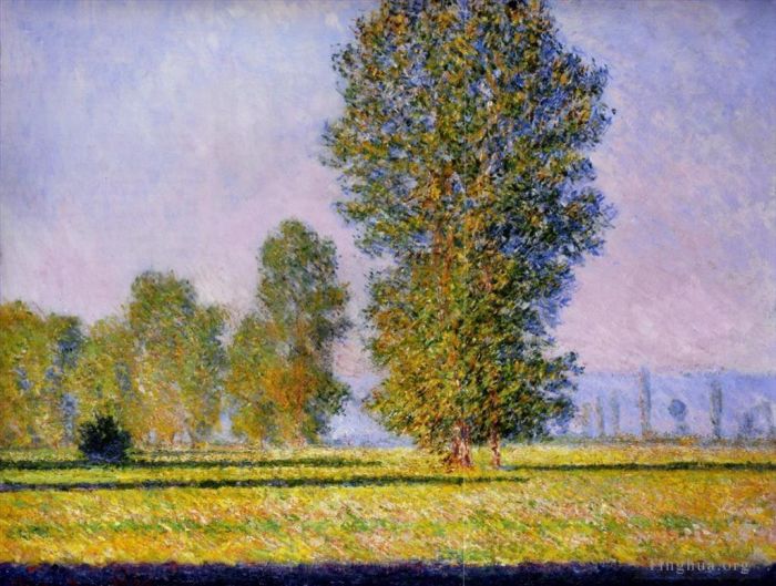Claude Monet Oil Painting - Landscape with Figures Giverny