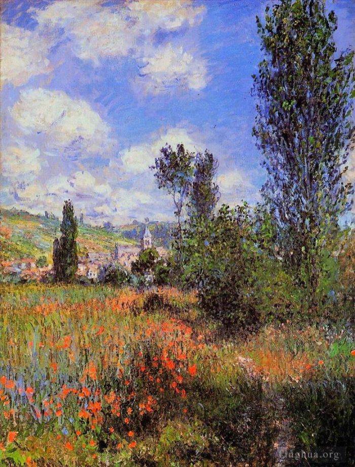 Claude Monet Oil Painting - Lane in the Poppy Fields Ile SaintMartin