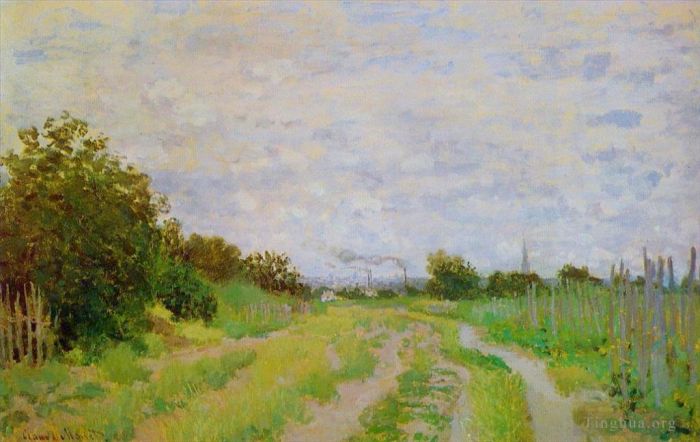 Claude Monet Oil Painting - Lane in the Vineyards at Argenteuil
