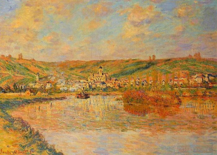 Claude Monet Oil Painting - Late Afternoon in Vetheuil
