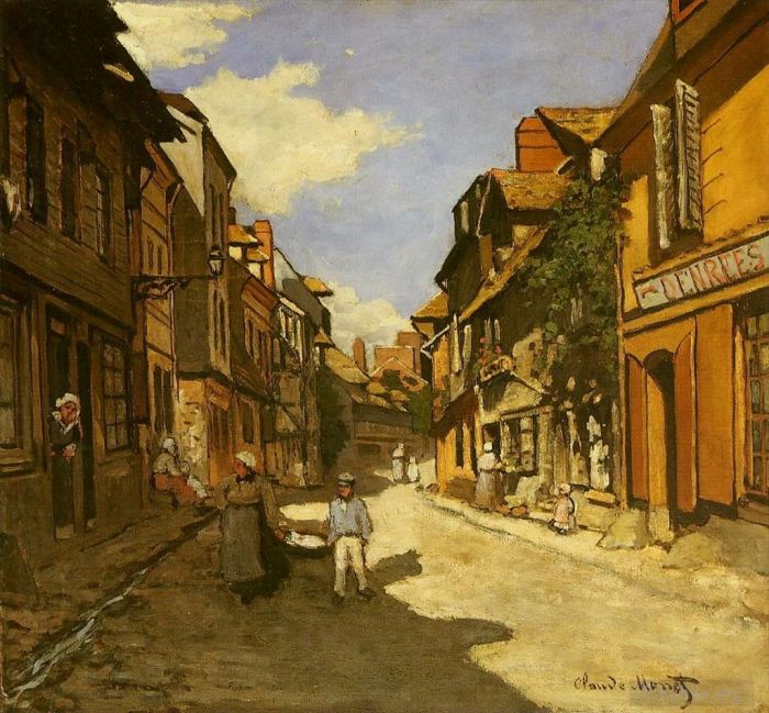 Claude Monet Oil Painting - Le Rue de La Bavolle at Honfleur II