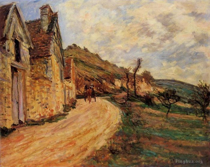 Claude Monet Oil Painting - Les Roches at Falaise near Giverny
