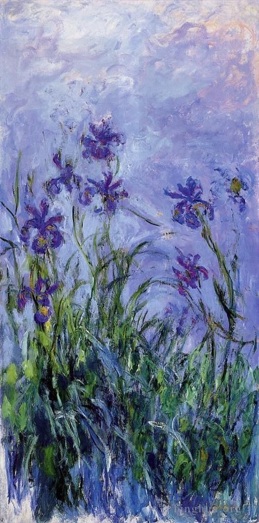 Claude Monet Oil Painting - Lilac Irises