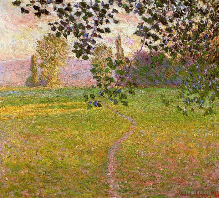 Claude Monet Oil Painting - Morning Landscape Giverny