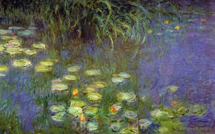 Claude Monet Oil Painting - Morning left detail