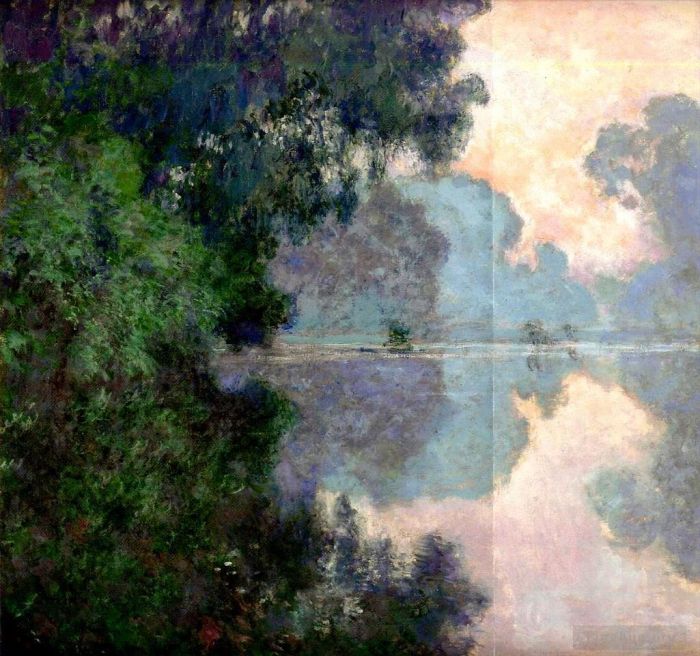 Claude Monet Oil Painting - Morning on the Seine near Giverny
