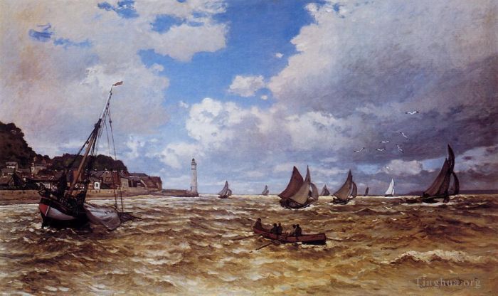Claude Monet Oil Painting - Mouth of the Seine at Honfleur