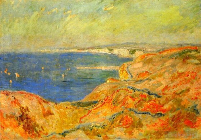 Claude Monet Oil Painting - On the Cliff near Dieppe II