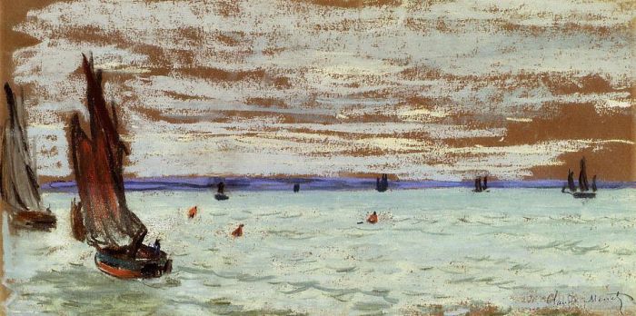 Claude Monet Oil Painting - Open Seacirca