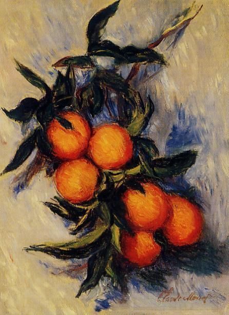 Claude Monet Oil Painting - Orange Branch Bearing Fruit