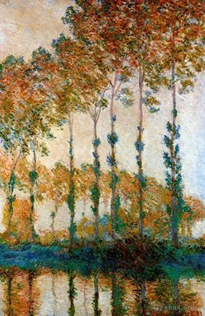 Artist Claude Monet's Work - Poplars on the Banks of the River Epte in Autumn