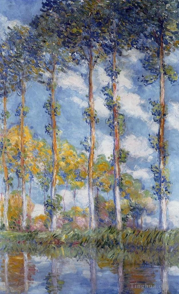 Claude Monet Oil Painting - Poplars
