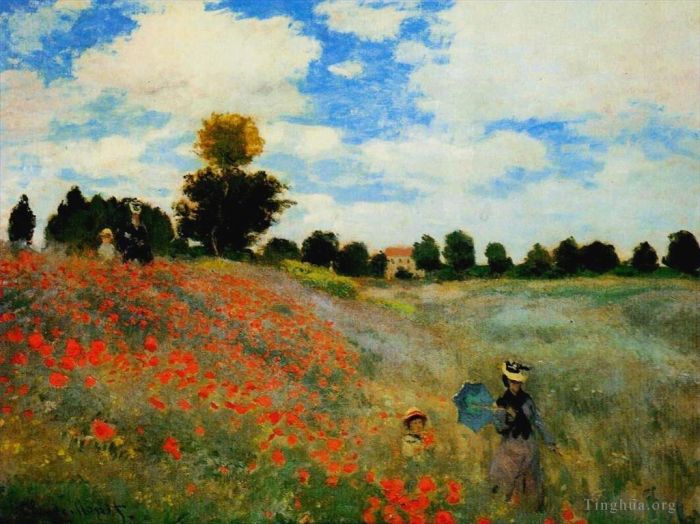 Claude Monet Oil Painting - Poppies (Wild Poppies or The Poppy Field near Argenteuil)