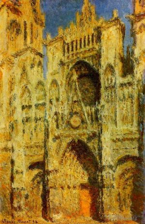 Artist Claude Monet's Work - Rouen Cathedral Portal in the Sun