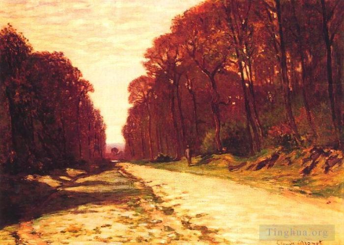 Claude Monet Oil Painting - Road in a Forest