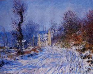 Artist Claude Monet's Work - Road to Giverny in Winter
