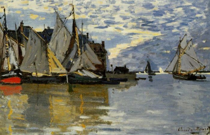 Claude Monet Oil Painting - Sailboatscirca