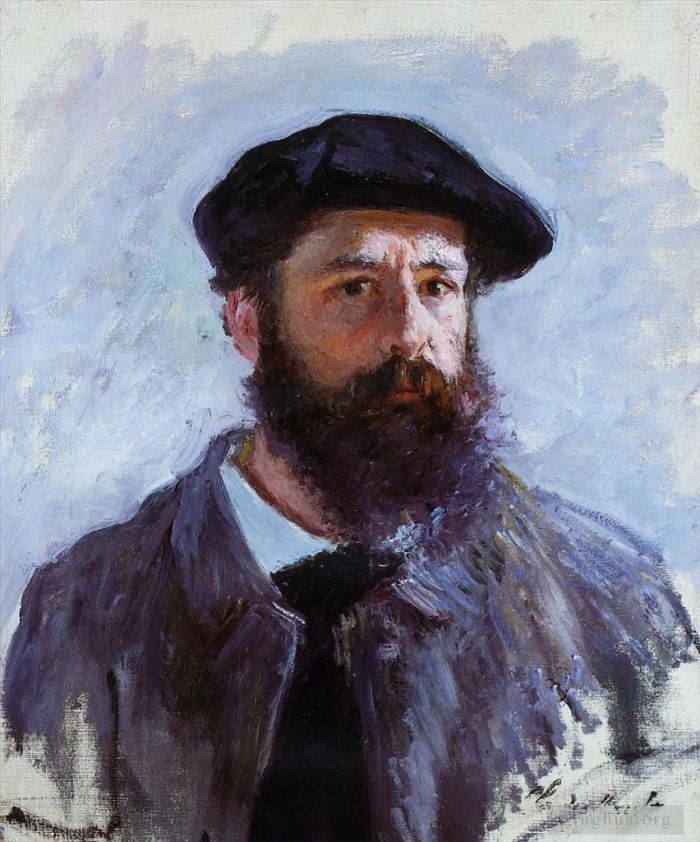 Claude Monet Oil Painting - Self Portrait with a Beret