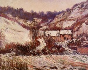 Artist Claude Monet's Work - Snow Effect at Limetz