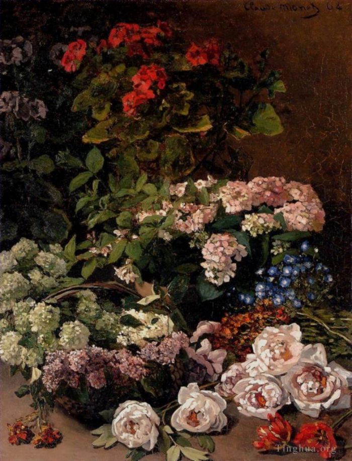 Claude Monet Oil Painting - Spring Flowers