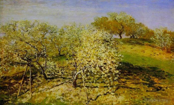 Claude Monet Oil Painting - Springtime aka Apple Trees in Bloom
