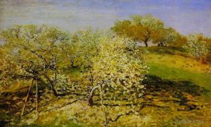 Artist Claude Monet's Work - Springtime aka Apple Trees in Bloom