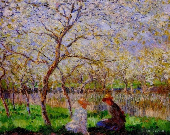 Claude Monet Oil Painting - Springtime