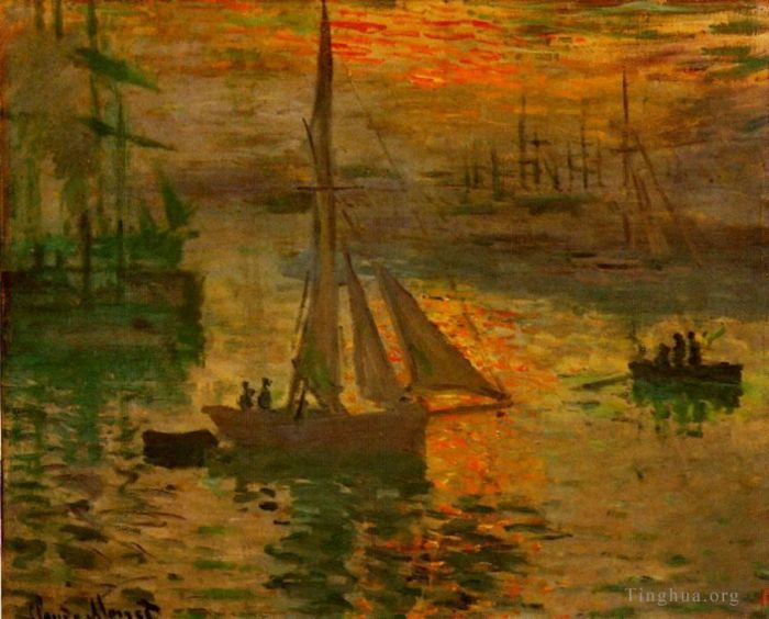 Claude Monet Oil Painting - Sunrise (Marine)