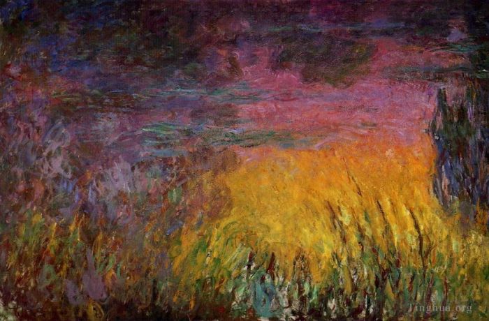 Claude Monet Oil Painting - Sunset left half