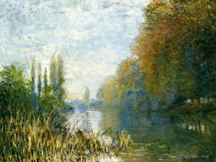 Claude Monet Oil Painting - The Banks of The Seine in Autumn