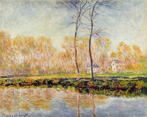 Artist Claude Monet's Work - The Banks of the River Epte at Giverny