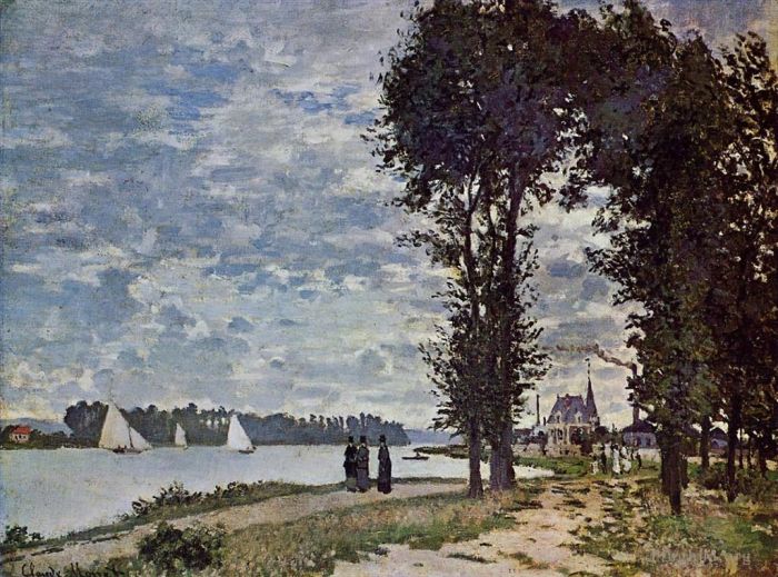 Claude Monet Oil Painting - The Banks of the Seine at Argenteuil