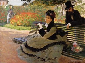 Artist Claude Monet's Work - The Beach aka Camille Monet on a Garden Bench