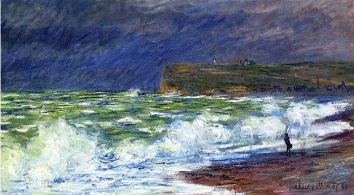 Claude Monet Oil Painting - The Beach at Fecamp